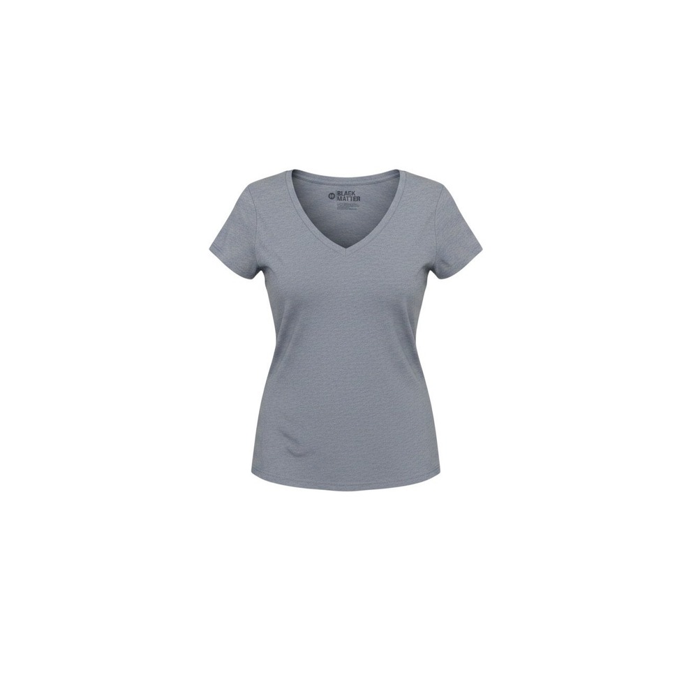 Black Matter T-Shirt Womens M Gray Caution Trainer Graphic V-Neck Tee